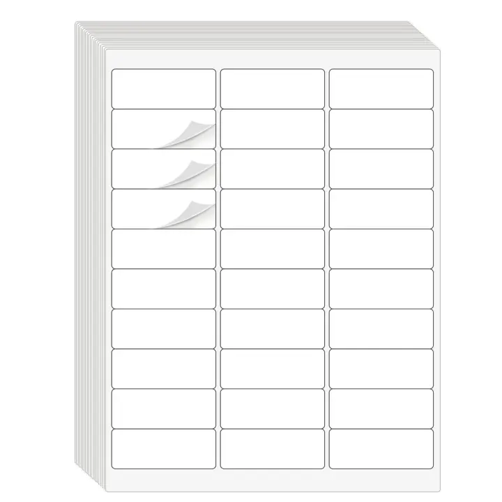 1 in x 2-5/8 in Address Labels — 900 White Laser/Inkjet Stickers (30/Sheet)