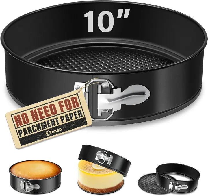 10-Inch Springform Cake Pan with Removable Bottom — Nonstick, Leakproof