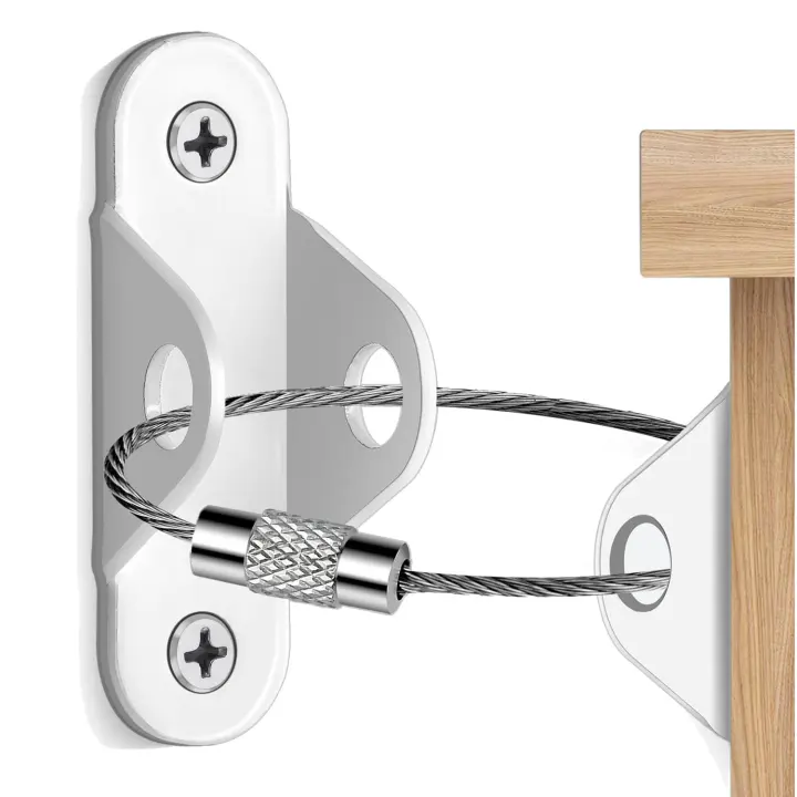 10-Pack Stainless Steel Anti-Tip Furniture Anchors — Childproof Kit