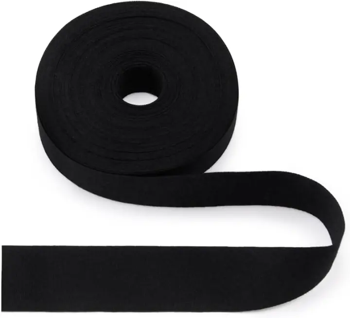 100% Cotton Black Webbing Tape — 1" x 10 yd Plain-Weave Sewing Ribbon
