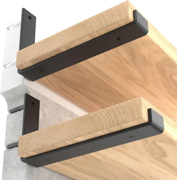 12-inch Heavy-Duty J Shelf Brackets — 6-Pack, 5mm Steel
