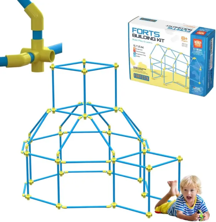 180-Piece Kids Fort Building Kit — Modular Play Construction Set