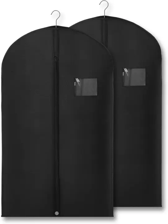 2-Pack Breathable Garment Bags for Hanging Suits, Dresses & Coats