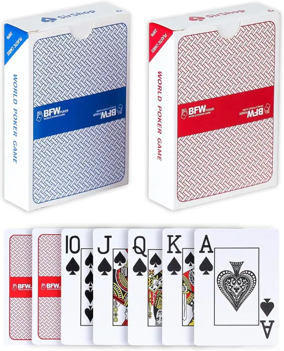 2-Pack Waterproof Plastic Poker-Size Playing Cards — Large-Print Decks