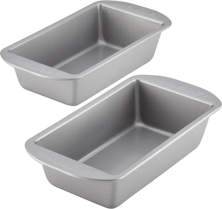 2-Piece Nonstick Bread & Meatloaf Loaf Pan Set, 9 x 5 in, Gray