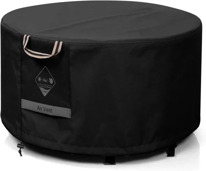 36" Round Heavy-Duty Fire Pit Cover — 600D Waterproof Protector