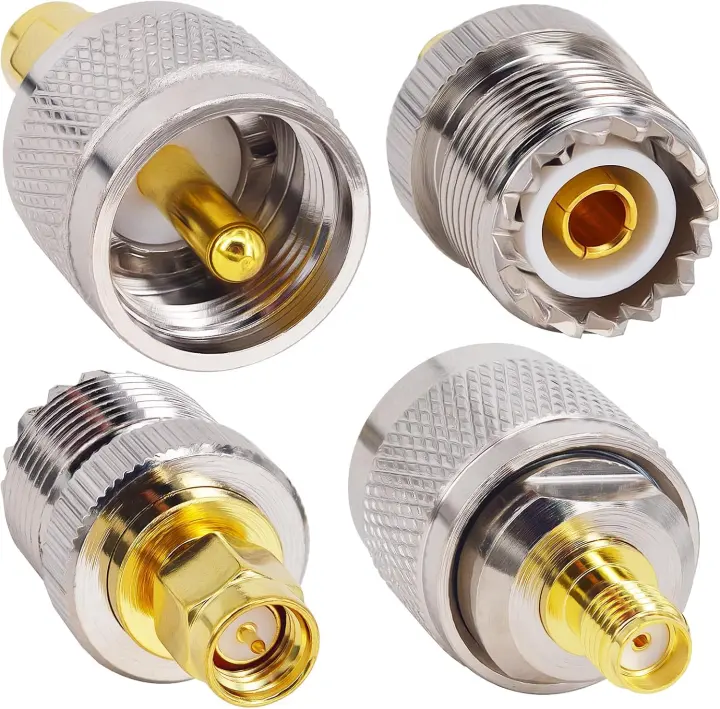 4-Pack SMA to UHF Adapter Kit for Ham Radio (PL-259 / SO-239)