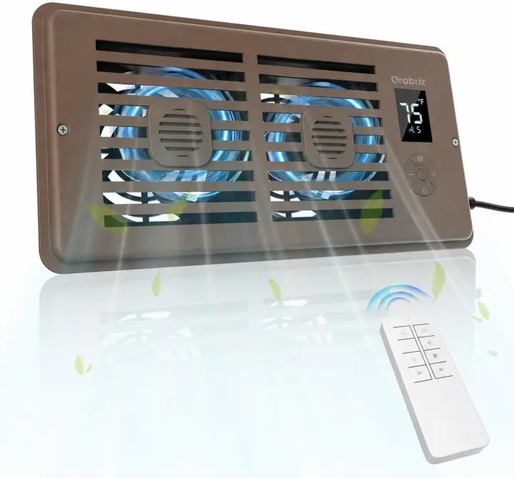 4" x 10" Register Vent Booster Fan — Quiet 10-Speed Unit with Remote
