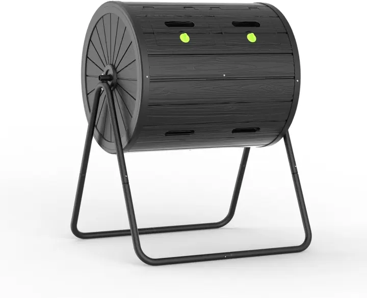 43-Gallon Outdoor Tumbling Compost Bin — Black