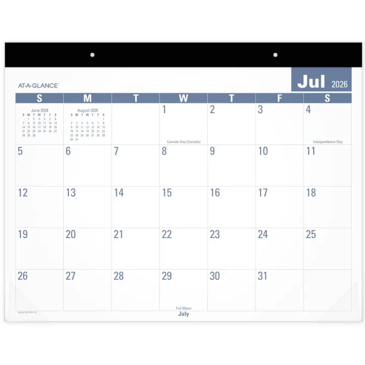 Academic Desk Pad Calendar 2026–2027 (July–June) — 21-3/4 x 17 Desk Calendar