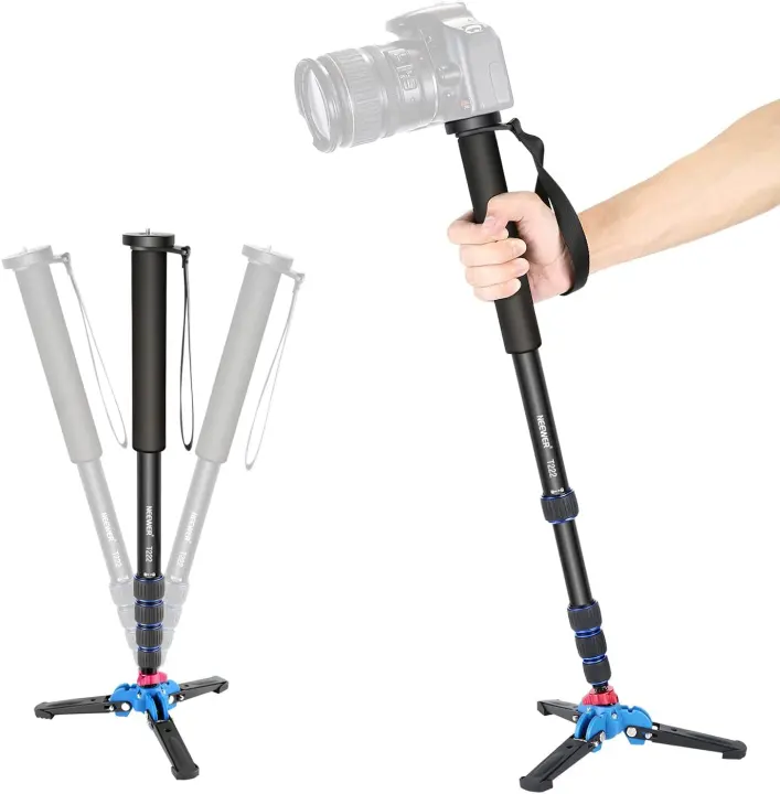 Aluminum Extendable Camera Monopod with Detachable Tripod Base — 52–168 cm