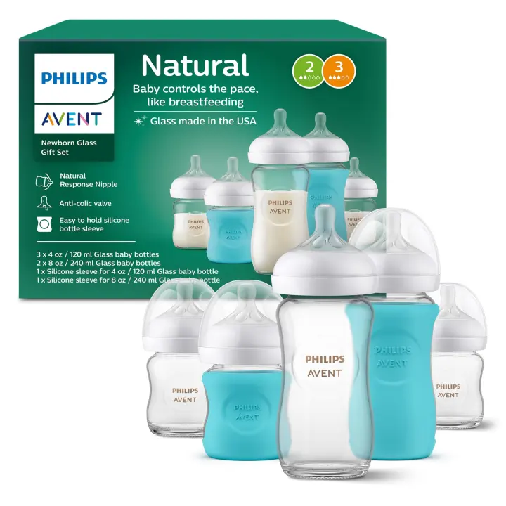 Avent Natural Glass Newborn Bottle Gift Set — 5 Glass Bottles
