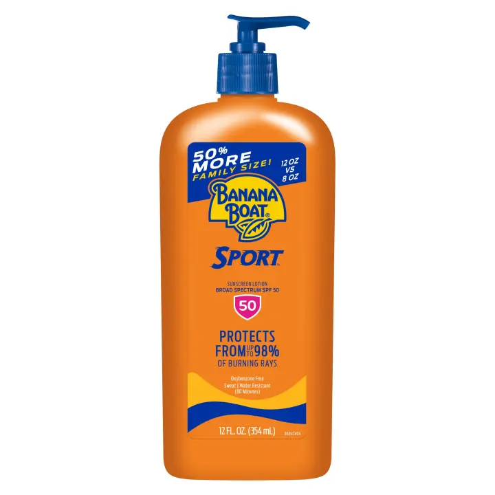 Banana Boat Sport SPF 50 Broad-Spectrum Sunscreen Lotion — Family 12 fl oz
