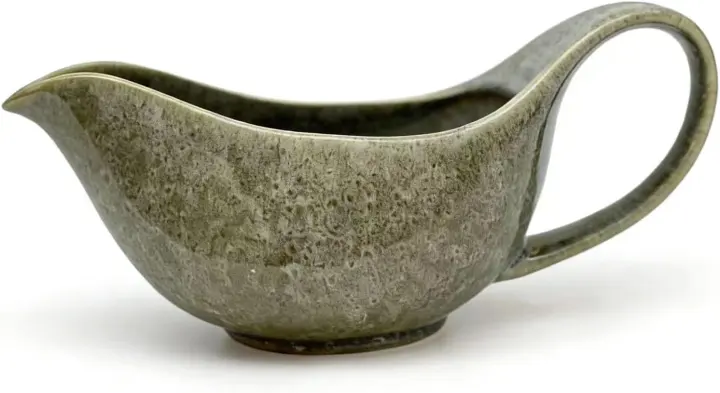 Ceramic Gravy Boat with Drip-Proof Spout — Large 21 oz Sauce Pitcher