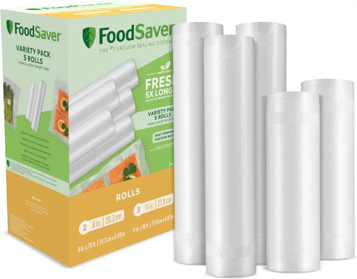 Custom-Length Vacuum Sealer Rolls Multipack — FoodSaver Compatible
