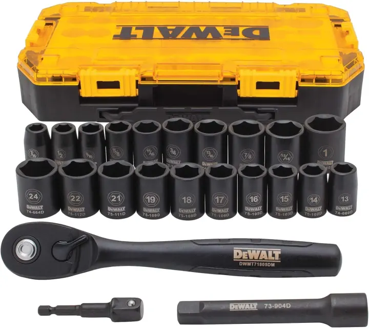 DEWALT 23-Piece 1/2" Drive Impact Socket Set (Metric/SAE)