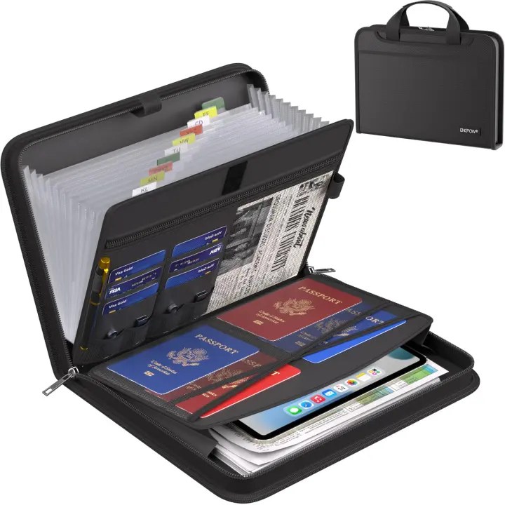 ENGPOW Fireproof Accordion File Folder — Expandable Document Organizer