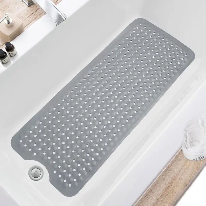 Extra-Large Non-Slip Bathtub Mat — 40 x 16 in, Machine Washable