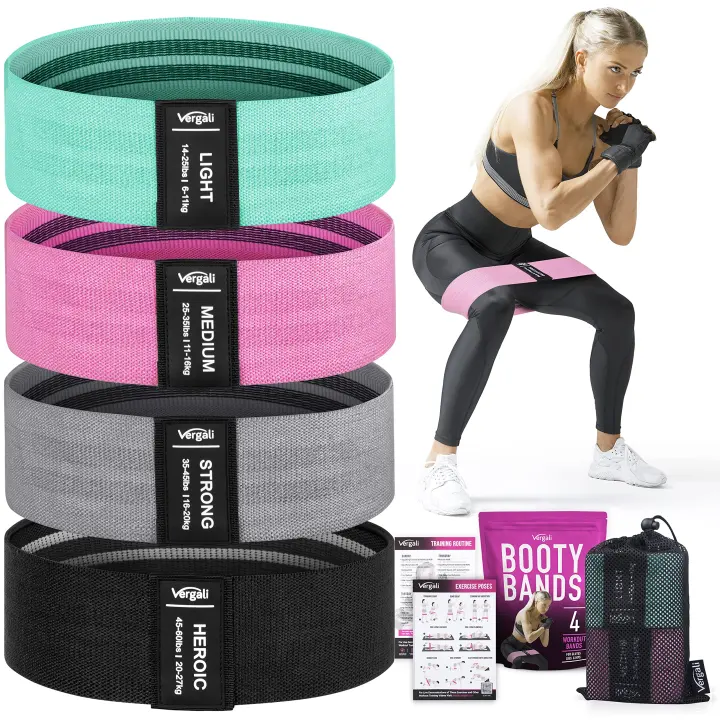 Fabric Booty Resistance Bands Set — 4-Level Workout Bands