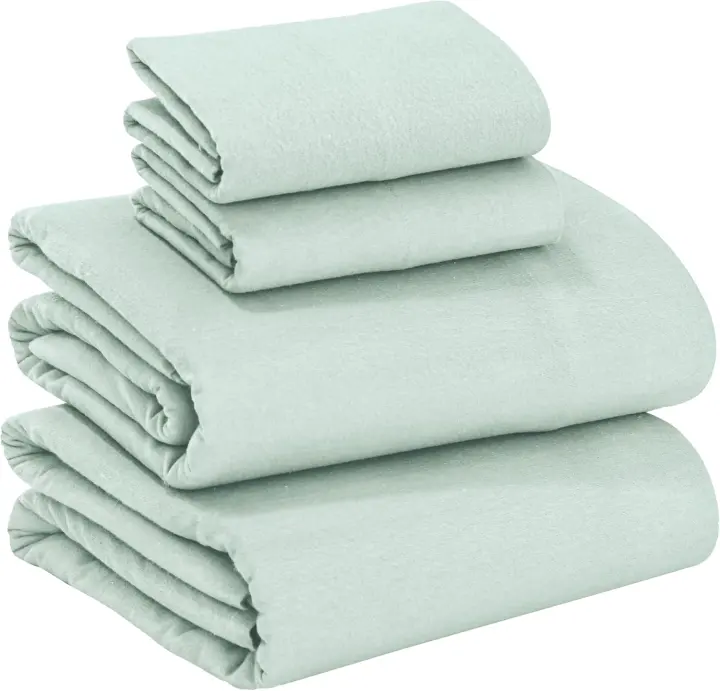 Full-Size 100% Cotton Flannel Sheet Set — Mint, 4-Piece, Deep Pocket
