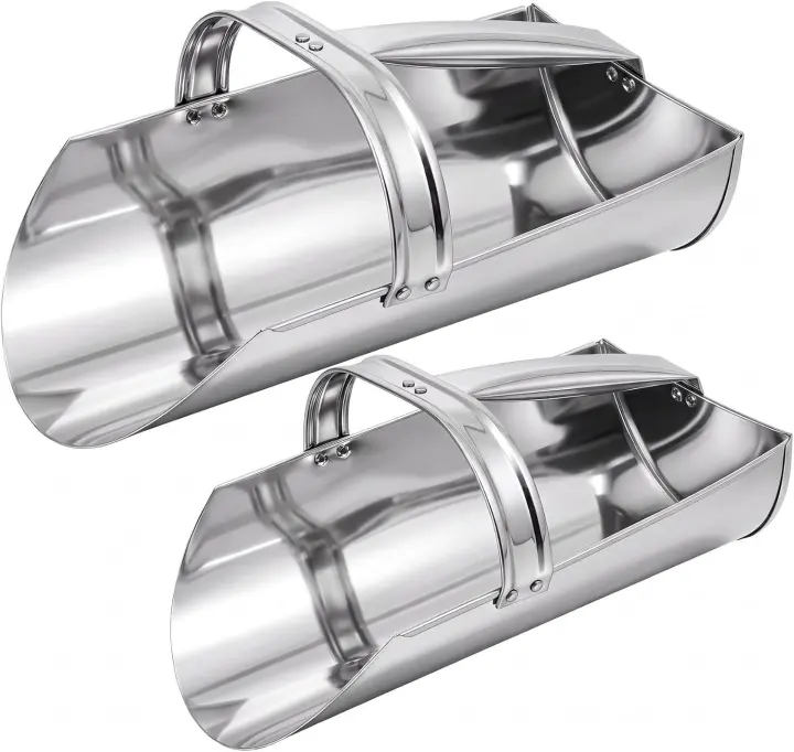 Galvanized Livestock Feed Scoop 2-Pack — Heavy‑Duty Grain Dippers