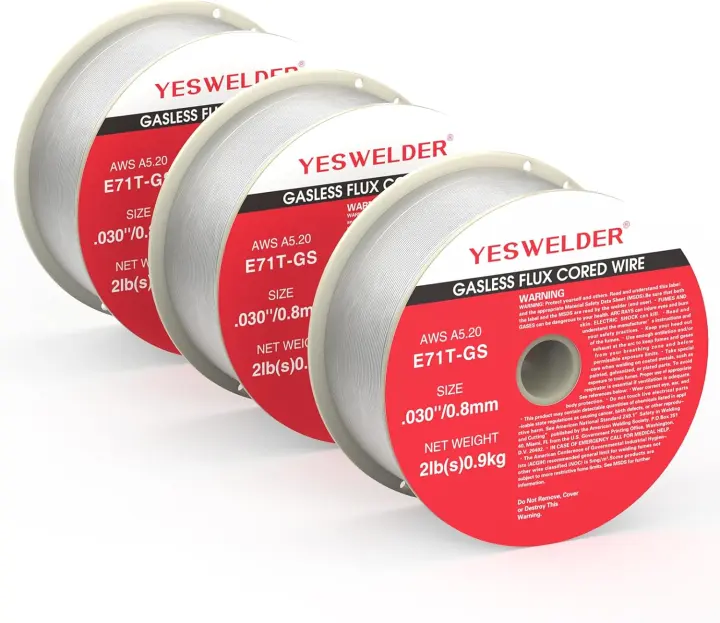 Gasless Flux-Core MIG Wire E71T-GS (.030 / 0.8mm) — 3 × 2 lb Spools