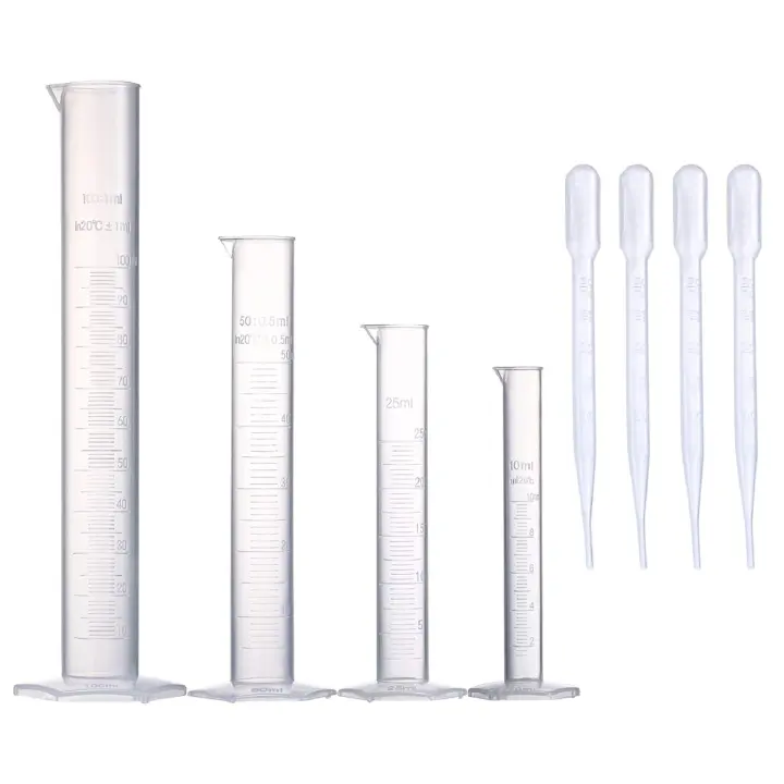 Graduated Polypropylene Measuring Cylinder Set — 4 Sizes