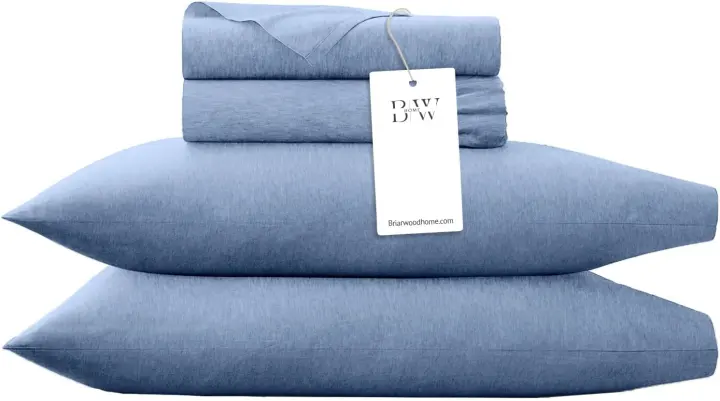 Heather Knit Jersey Bed Sheet Set — 100% Organic Cotton, Deep-Pocket