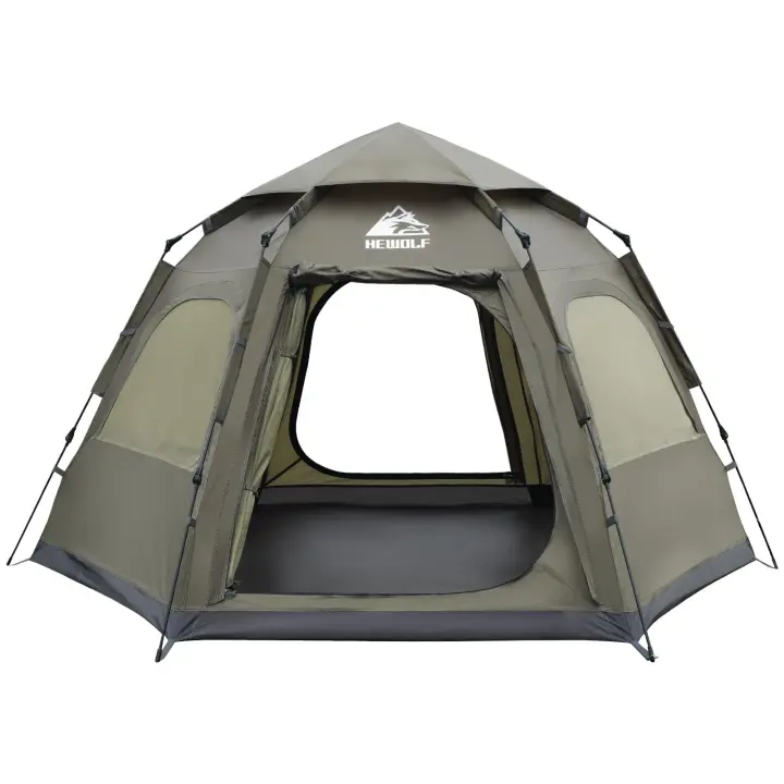 Hewolf Instant Pop-Up 2/3/4-Person Camping Tent — 3-Season Hex Dome