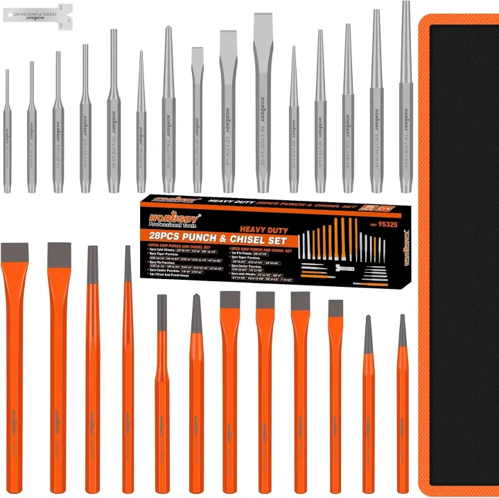HORUSDY 28-Piece Heavy-Duty Punch & Chisel Kit