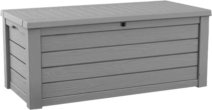 Keter Westwood 150-Gallon Outdoor Storage Bench — Light Grey Resin