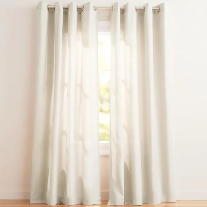 Loha Linen-Effect Grommet Curtain Panel Pair, 54 x 84 in, Ivory