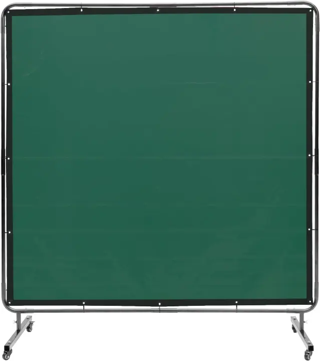 Mobile 6'x6' Welding Curtain with Frame and Locking Casters