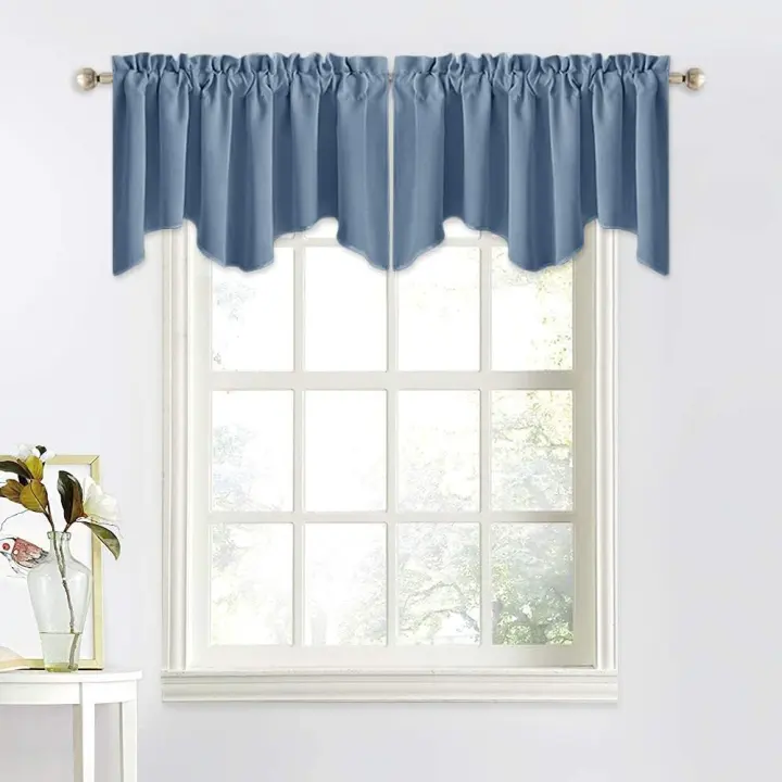 NICETOWN Scalloped Blackout Window Valances — Set of 2 (52 x 18)
