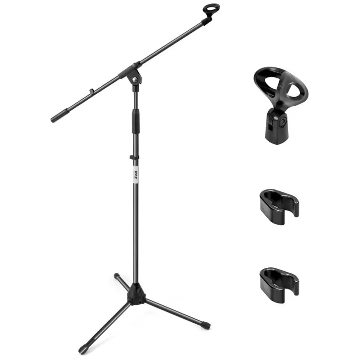 Pyle Foldable Microphone Stand with Telescoping Boom (37.5–65 in)