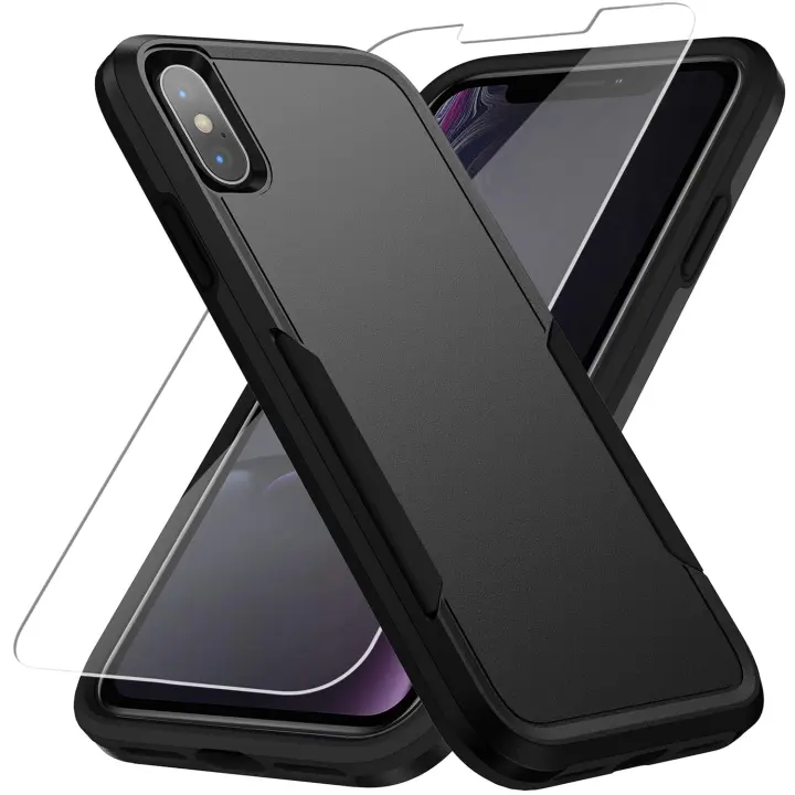 Rugged Dual-Layer iPhone X/Xs Protective Case with Screen Guard