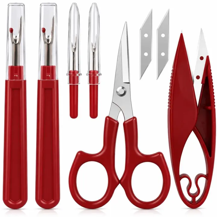 Sewing Seam Ripper Set — Stitch Removers, Thread Snips & 5” Scissors