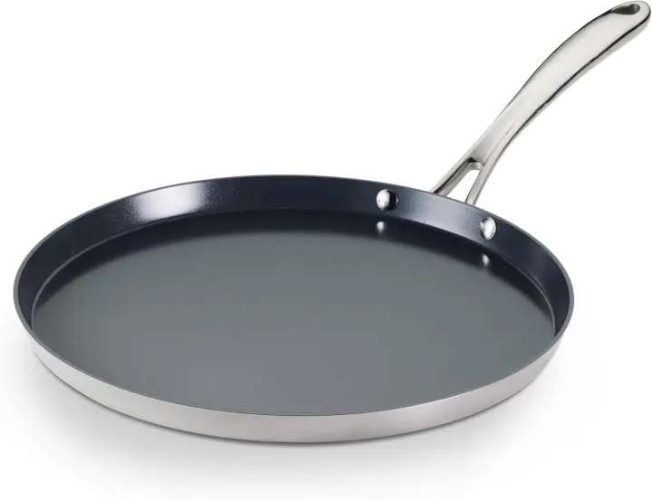 Tramontina Utsava 11-Inch Tri-Ply Stainless Steel Ceramic Dosa Tawa