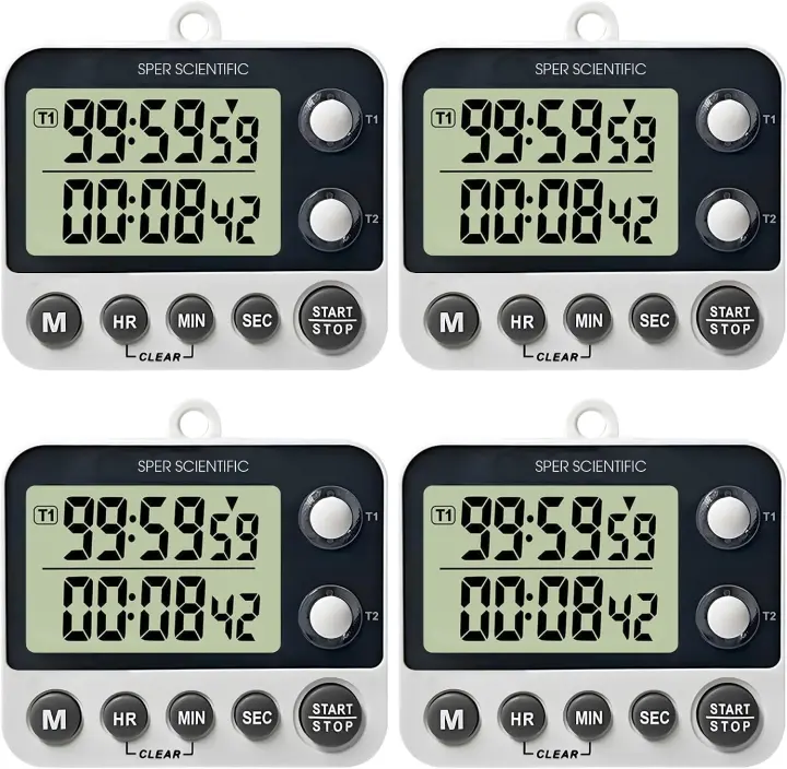 Two-Channel Digital Lab & Kitchen Timer with Color LEDs