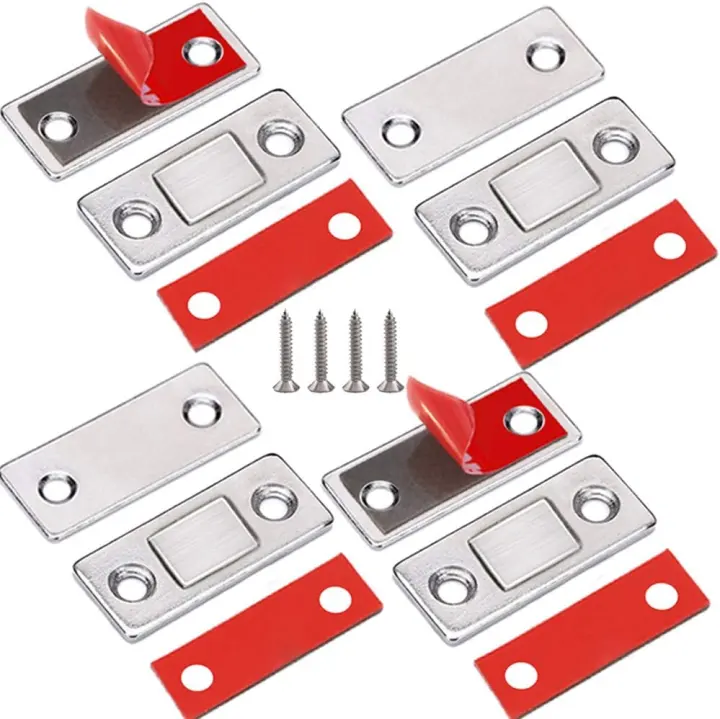 Ultra-Thin Magnetic Cabinet Catch — 4-Pack Magnetic Door Latches