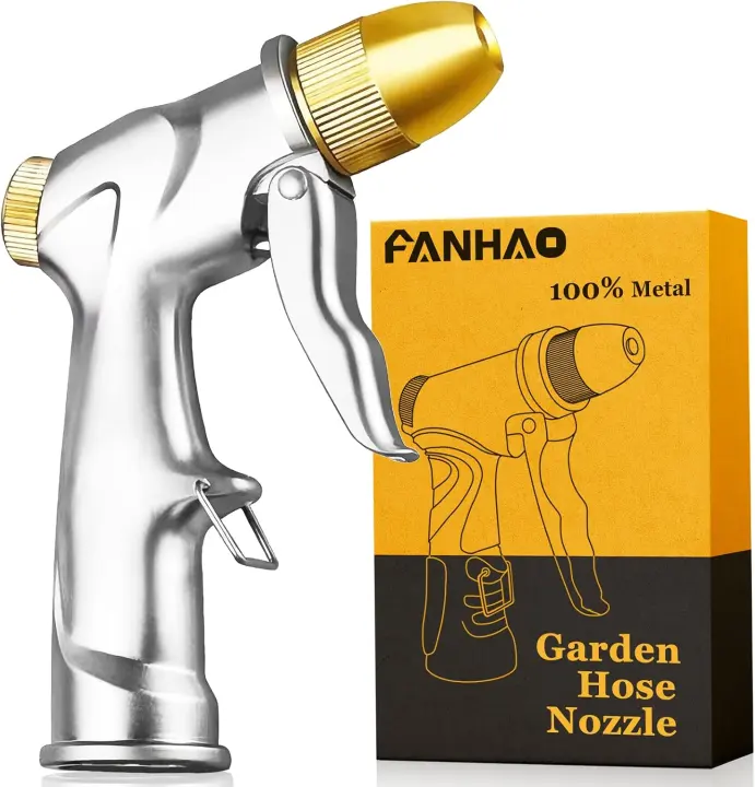 Upgraded 100% Metal Garden Hose Nozzle — Heavy‑Duty Sprayer