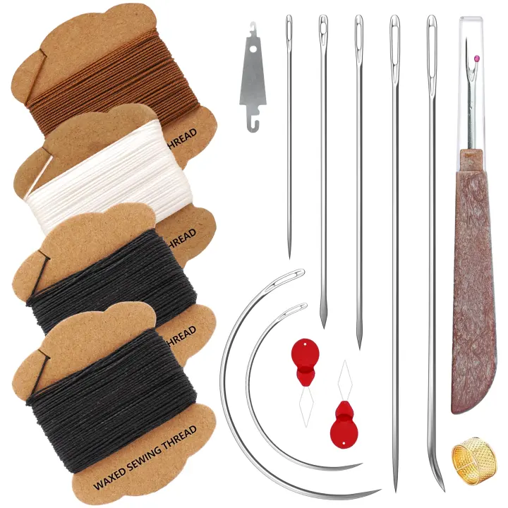 Upholstery Repair Kit — Heavy-Duty Waxed Thread & 7 Hand Needles
