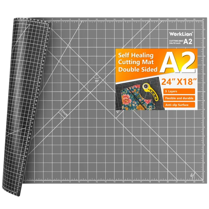 WorkLion 24"x18" Double-Sided Self-Healing Cutting Mat for Sewing