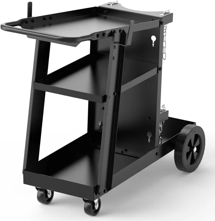 Yeswelder 3-Tier Welding Cart — Tilted Top with Dual Cylinder Slots