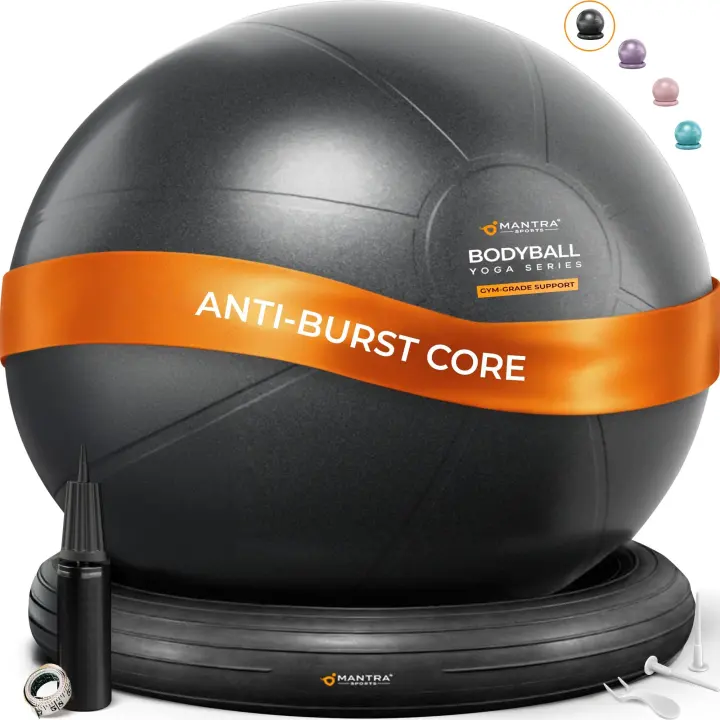 Yoga Ball Office Chair with Stabilizing Base — Ergonomic Exercise Seat