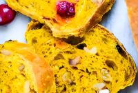 Pumpkin Cranberry Nut Bread Made with Yeast