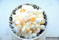 Creamy Sour Cream Ambrosia Salad with Fruit and Marshmallows