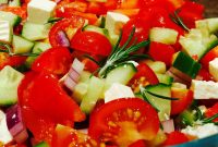 Chunky Feta Salad with Tomatoes, Cucumbers & Herbs