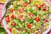 Lemony Orzo Pasta Salad with Parmesan and Herbs