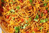 Taco Spaghetti Recipe: Tex-Mex Pasta with Ground Beef and Cheese